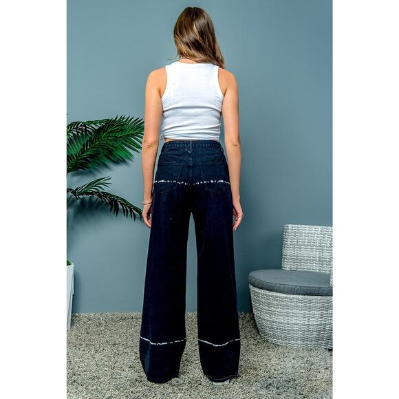 Skinny Fries Jeans Women's Super High Rise Baggy Wide Leg Jeans Size 0 (24/32) - Picture 3 of 10